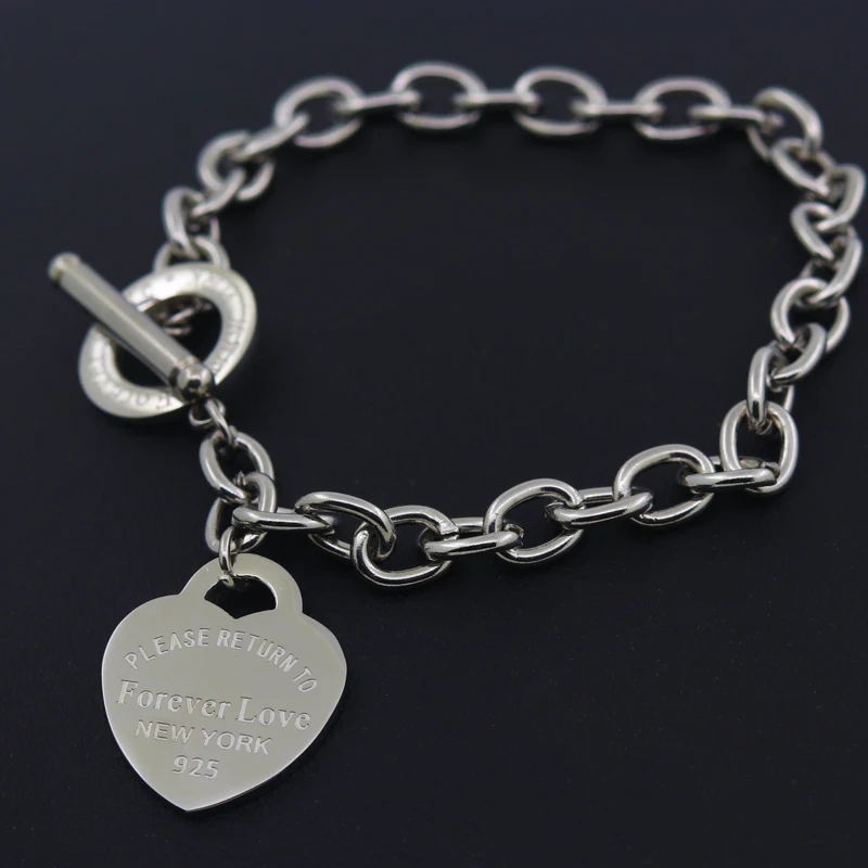 Tiffany & Co Sterling Silver Heart Tag Key Bracelet | Purple Creek