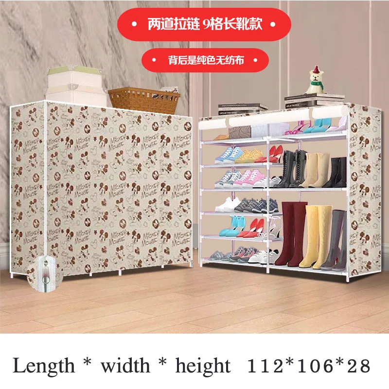 8 Layers 9 Grids Simple Shoe Rack Household Dustproof Assembly Storage Shoe Rack Cloth Shoe Cabinet For Hallway Home Furniture 8 Layers 9 Grids Simple Shoe Rack Household Dustproof Assembly Storage Shoe Rack Cloth Shoe Cabinet For Hallway Home Furniture