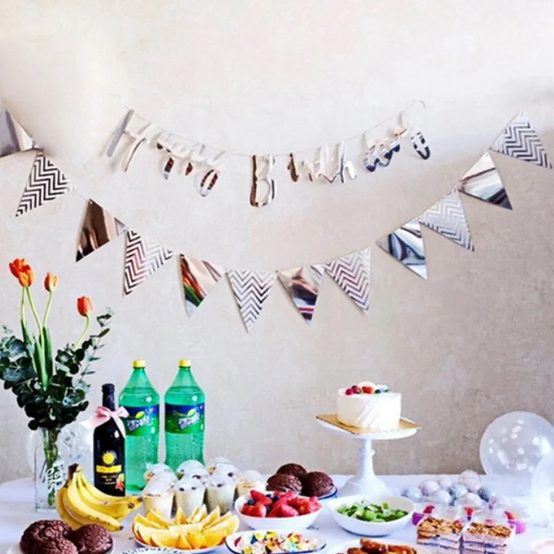 13pcs 1.5m Elegant Yellow Color Cotton Fabric Bunting Pennant Flag Garland Birthday/Baby Show Party DIY Home Decoration
