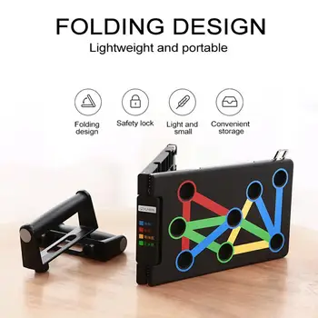 

Foldable Push Up Rack Board 9 System Men Women Comprehensive Fitness Exercise Workout Push-Up Stands Body Building Training Gym