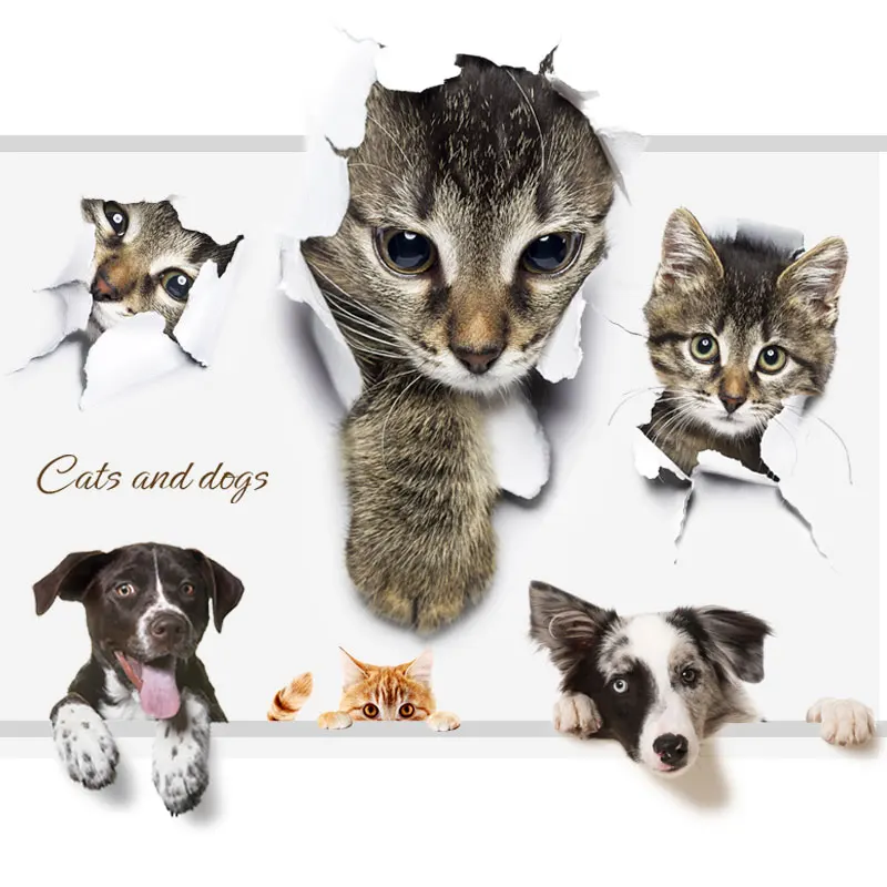 

NOIZZY Cats and Dogs Car Sticker Cute Peep Decals Auto Vinyl Motorcycle Animal Window Bomb Pet Windshield Tuning Car Accessories