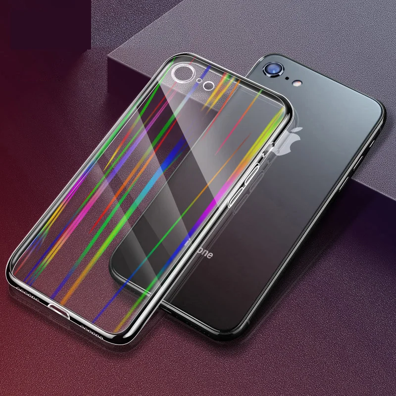 Роскошный прозрачный чехол из закаленного стекла для iPhone X XS XR Max 8 7 6 6S Plus