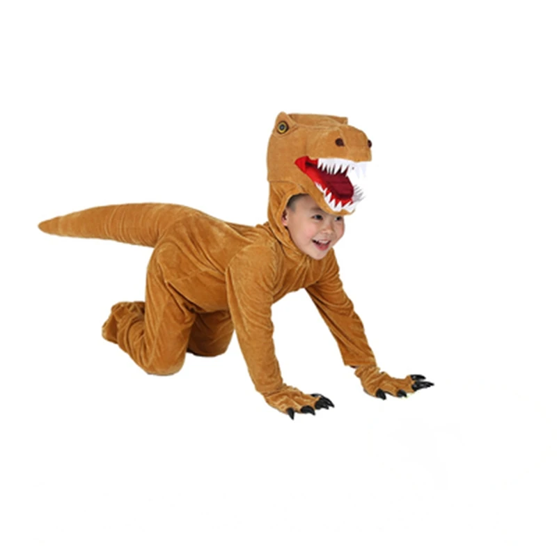 Детские костюмы для косплея T-rex с коротким рукавом тематический комбинезон