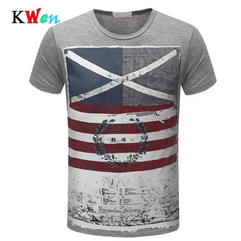 Мужская футболка с коротким рукавом в стиле хип-хоп брендовая Повседневная