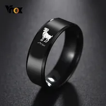 Vnox 12 Horoscope Engraved Black Stainless Steel Rings for Men 8mm Classic Male Wedding Band Twelve Constellation Alliance Vnox 12 Horoscope Engraved Black Stainless Steel Rings for Men 8mm Classic Male Wedding Band Twelve Constellation Alliance