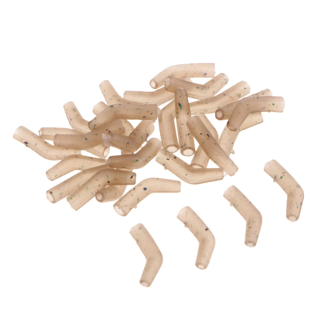30pcs Carp Fishing Hooks Tube Hair Chod Rigs Line Aligner Sleeves Connector