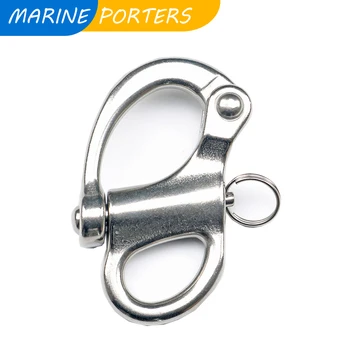 

Stainless Steel Fixed Snap Shackle Quick Release With Ring 35mm 52mm 69mm 96mm For Rigging Marine Boat Yacht Outdoor Living