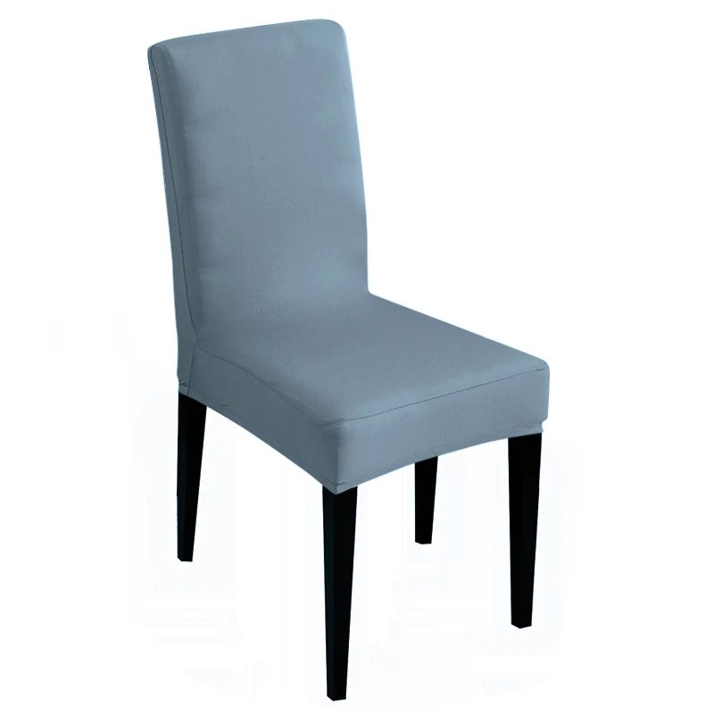 20 однотонных цветов дешевые чехлы для стульев большие эластичные чехлы для стульев чехлы на кресла стрейч вечерние украшения для банкета отеля - Цвет: Grey Blue