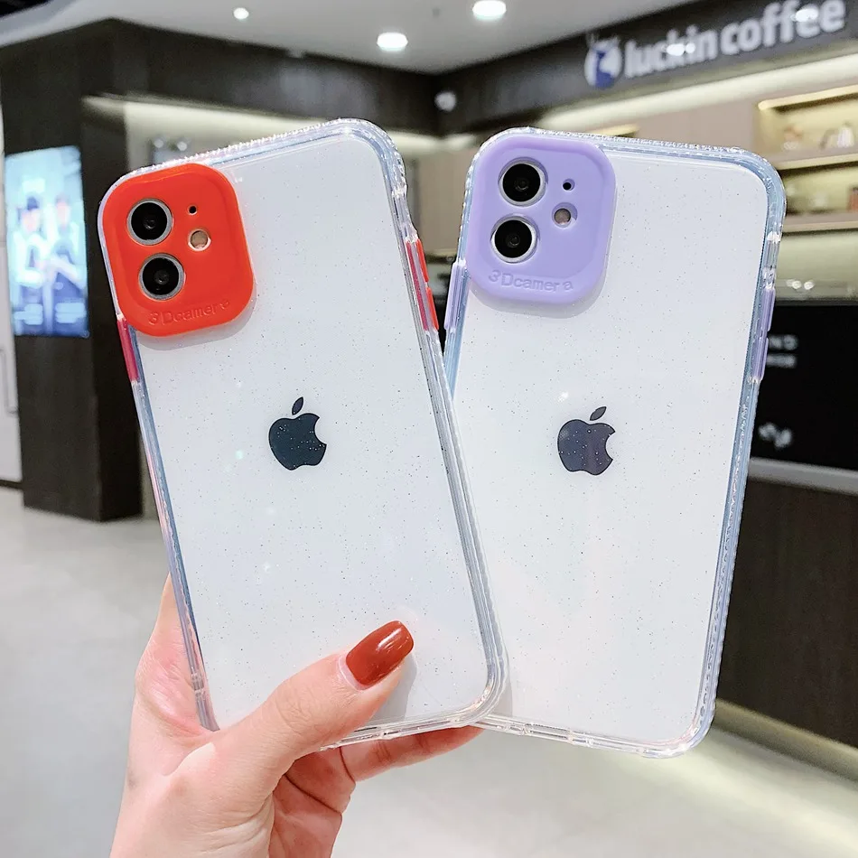 3D зеркальный чехол для камеры iPhone 11 Pro Max силиконовый Блестящий Прозрачный SE 2020 XR XS