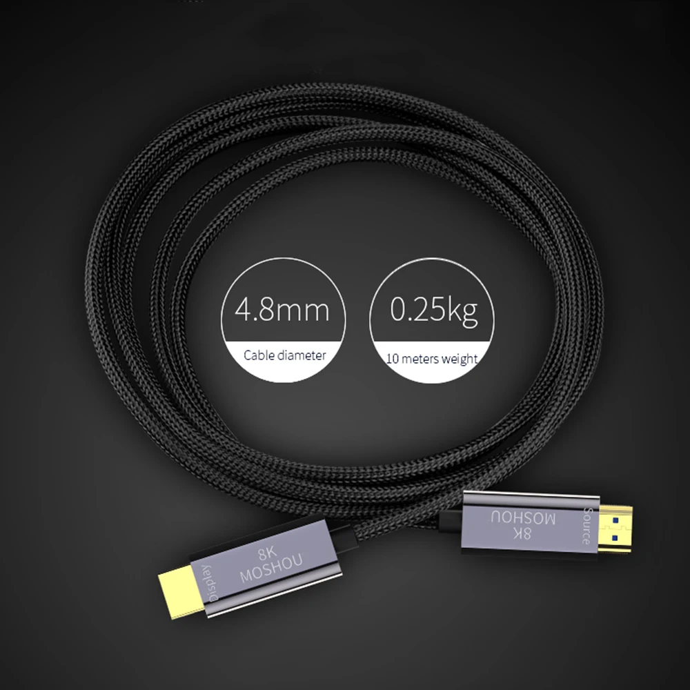 8K волоконно оптический кабель Ultra HD HDMI 2 1 @ 120Hz HIFI аудио (UHD) Видео Линия 48Gbs HDR