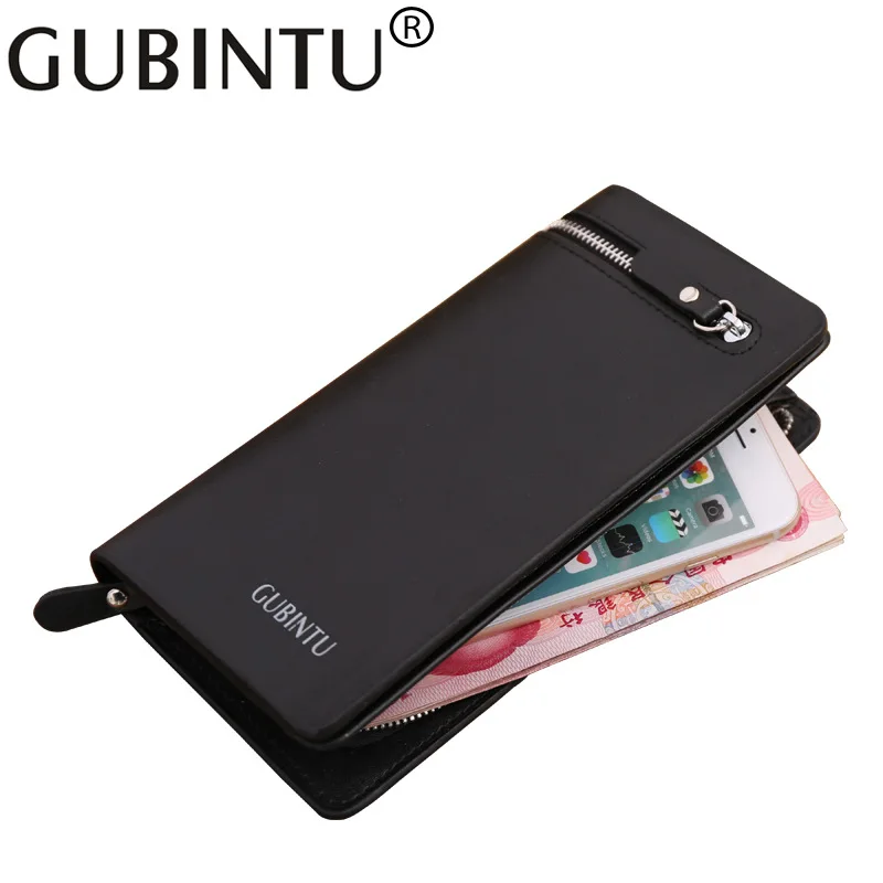 

Gubintu длинный мужской вместительный клатч на молнии с несколькими картами модная сумка для телефона кошелек