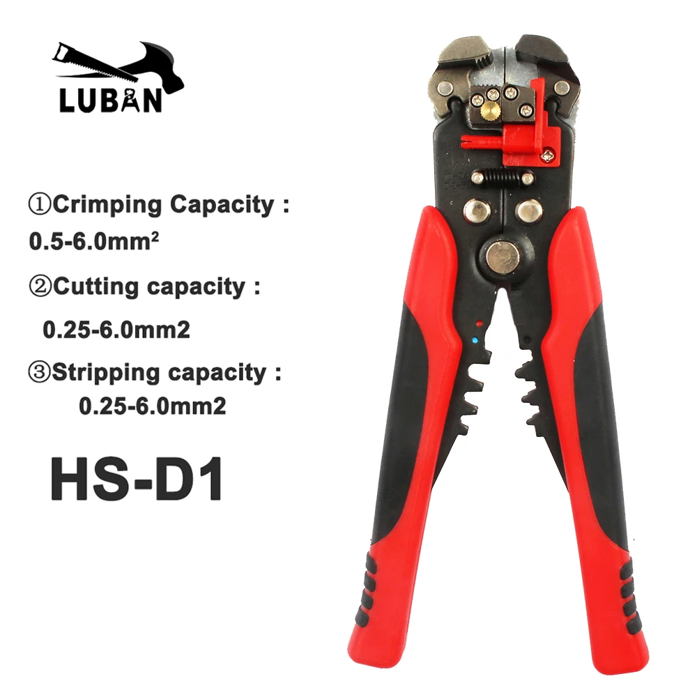 HS-D1 AWG24-10 (0.2-6.0mm2 ) Multifunctional automatic stripping pliers Cable wire Stripping Crimping tools Cutting cutter block plane Hand Tools