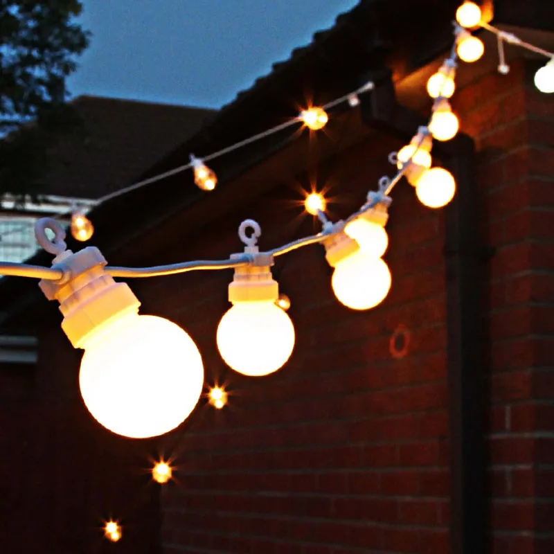 

13M IP65 G50 White Cable led String lights warm Light String For Wedding Christmas Garland navidad Party Decorative dropshipping