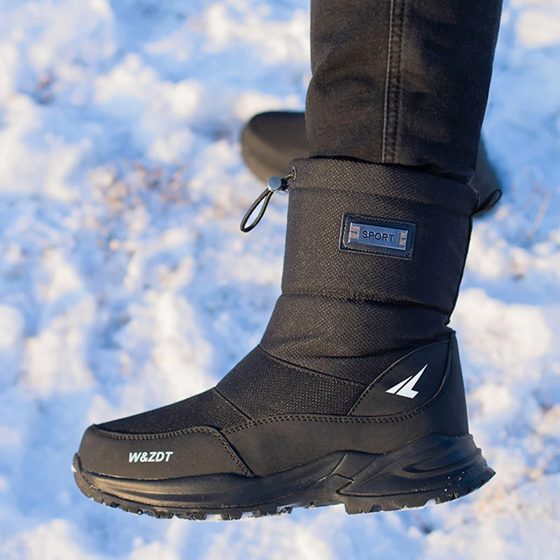 Men Winter Snow Boots Waterproof Non-slip Warm for -40 Degrees