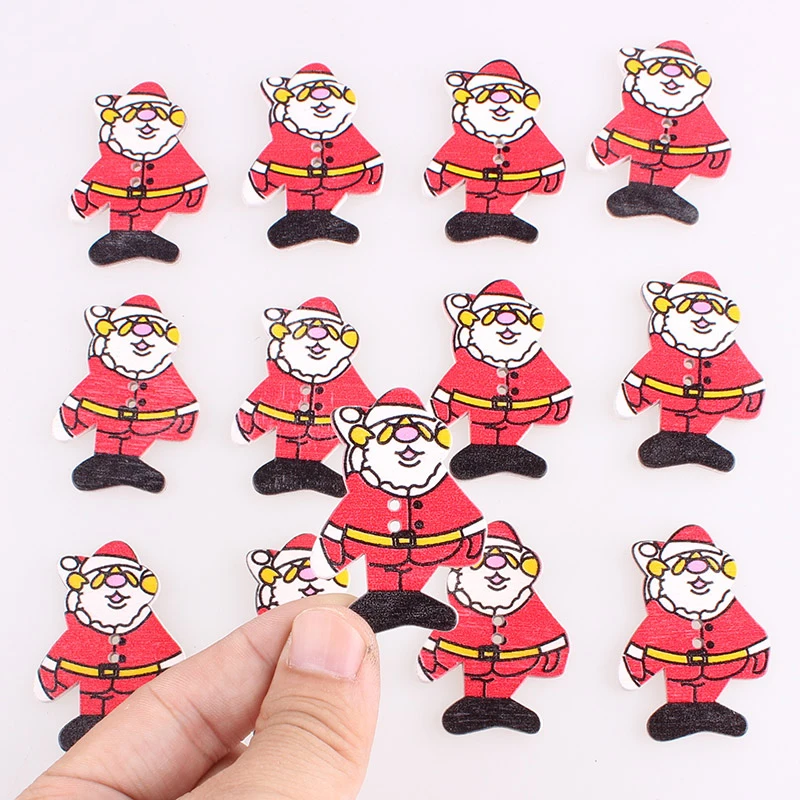 

Mixed Christmas Tree 2Hole Wooden Buttons Santa Claus DIY Decor Child Clothing Sewing Buttons Crafts Scrapbooking Decorativos E