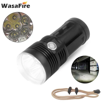 

Ultra Bright 8000LM 3 Modes Led Flashlight 6*XM-L T6 Waterproof Torch Light Self Defence Lantern By 18650 for Camping Hunting