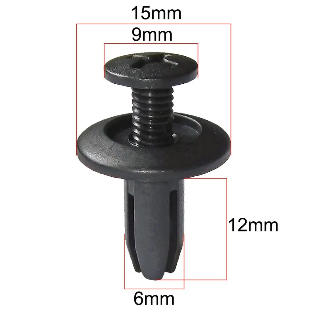 10 ~ 50 pz Auto 6mm foro rivetti di plastica fissaggio Push Clip nero Auto  porta del veicolo rivestimento pannello fermo Clip di fissaggio per Toyota  - AliExpress