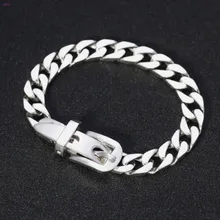 S925 Стерлинговое серебро, ювелирные изделия для мужчин и wo, для влюбленных, личность, тайское серебро, простое творчество, браслет в виде ремня с пряжкой для мужчин