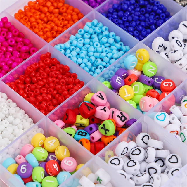 6000pcs 3mm perline di vetro e 600 pezzi perline lettera Set per gioielli  che fanno braccialetti fai da te collane gioielli Kit perline artigianali -  AliExpress