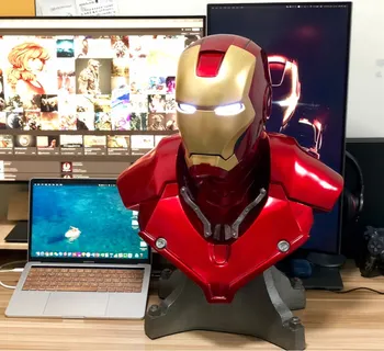 

2pcs/lot 54cm Avengers Iron Man 1:1 MK3 Head bust Portrait With LED Light GK Action Figure statue Collectible Model Toy gift