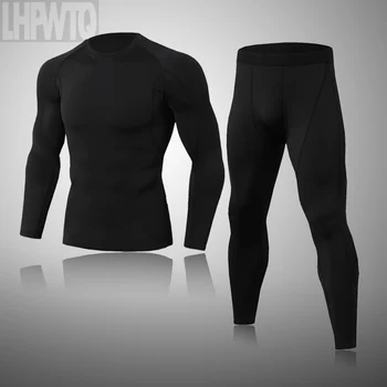 

Brand Men's Compression winter Thermal Underwear set Men's Sports Basic Hot Long Underwear Set Tights Underwear Warm underpants
