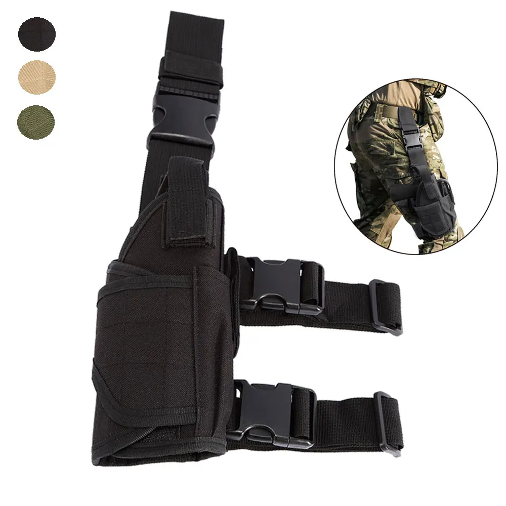 

Tactical Universal Drop Leg Holster Adjustable QD Pistol Gun Pouch Airsoft Hunting Right-Hand Thigh Handgun Pistol Belt Holster