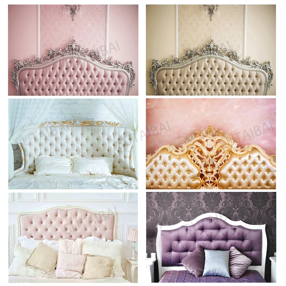 Fondo de Fotografía Boudoir Rosa copetudo cabecera dormitorio Fondo cama  cabeceros caja almohadas retrato sesión de estudio fotográfico|Fondo| -  AliExpress