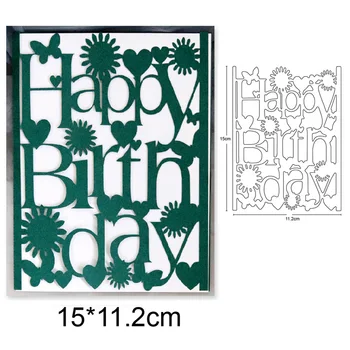

Happy Birthday Frame Metal Cutting Dies Stencil for DIY Scrapbooking Album Embossing Paper Cards Decoratve Crafts Die Cuts