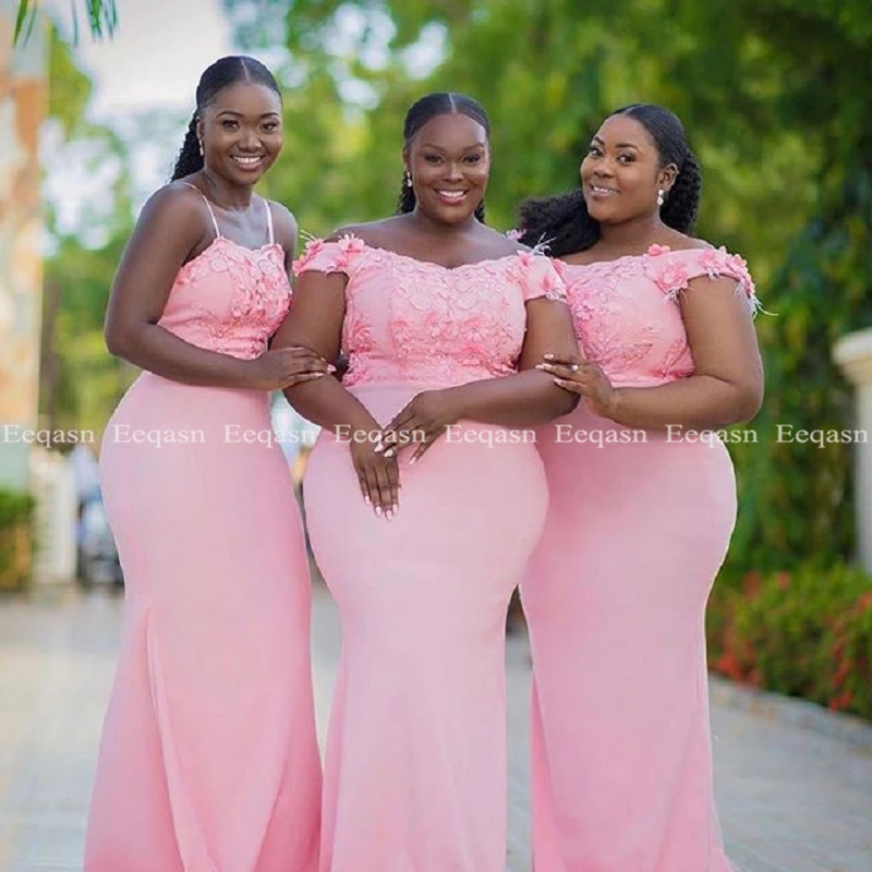 Облегающие платья подружек невесты Дешевые Кружевные Аппликации со шлейфом Свадебные вечерние платья для женщин