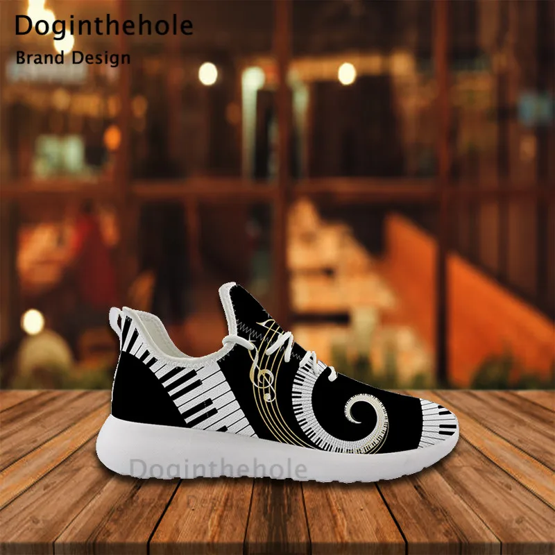 

Doginthehole Piano Keys Print Female Flats Comfortable Shoes For Women Brand Designer Sneakers Ladies Travel Light Zapatos Mujer