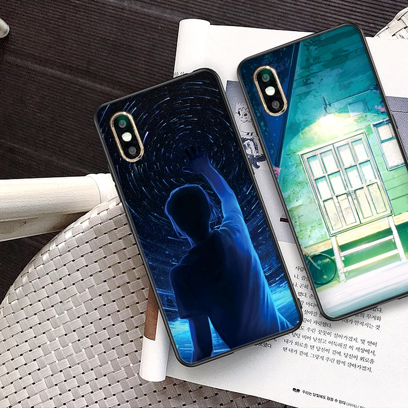 3D звездное небо закаленное Стекло чехол для Xiaomi Mi6 8 Lite SE макс 3 9E 5X 6X F1 A1 A2 6 мягкий |