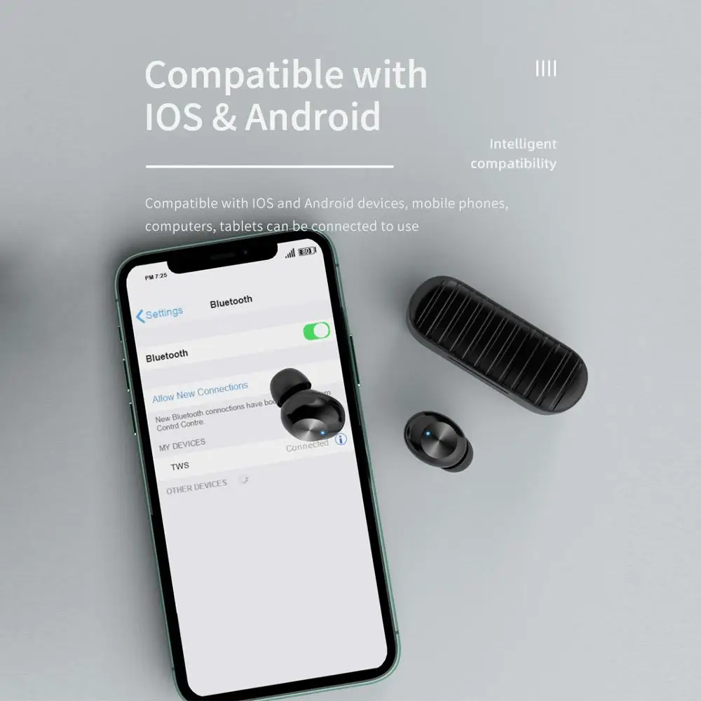Ergonomic Design Comfortable 6D Hifi Sound Sport Wireless EarBuds BT5 0 HD Call TWS Wireless Earphone for Huawei iPhone Xiaomi