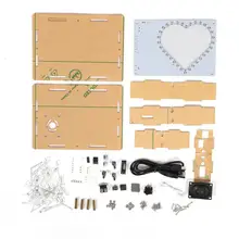 SCM Красочный Светодиодный светильник в форме сердца MP3 музыкальная шкатулка для электронная продукция Сделай Сам подарочный набор