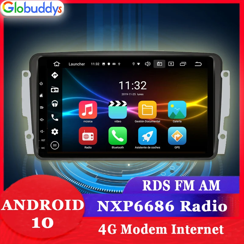 DSP Android 10 Автомобильный GPS радио для Mercedes Benz CLK W209 Vito W639 Viano навигация RDS DAB CARPLAY