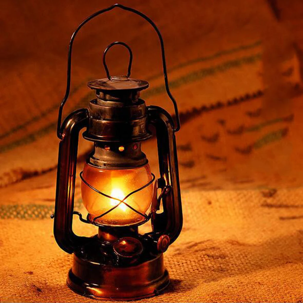 Kerosene Lamp Indoor Outdoor Hiking Metal Lantern Wedding Party Decor Camping Oil Lantern for Home Cafe Bar  Wall Decor