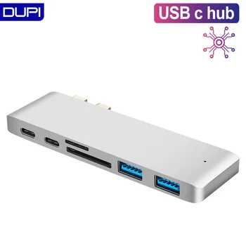 

USB c hub Thunderbolt 3 with USB 3.0 Adapter for Charging type c hub to type c withTF SD card Data reading for macbook pro