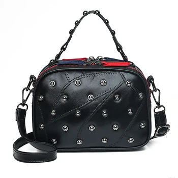 

New Mini PU Leather Crossbody Bags For Women 2020 Hair ball Shoulder Messenger Bag Ladies Small Rivet Handbags Travel Hand Bag