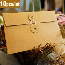 10 шт./лот, винтажные конверты из крафт-бумаги, конверты для приглашений, подарочные карты, конверты, набор свадебных букв, эстетические канцелярские принадлежности