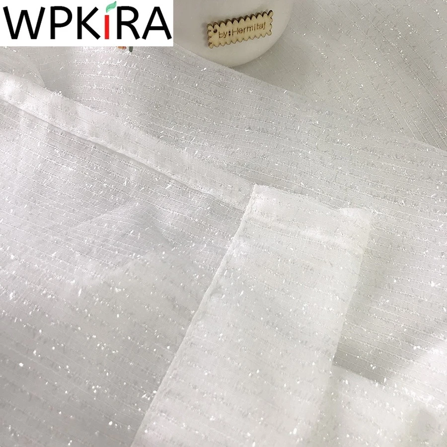 Cortina transparente blanca plateada brillante para sala de estar, tiras simples modernas, gasa para ventana, cortinas de cocina baratas, WP396H| Cortinas| - AliExpress