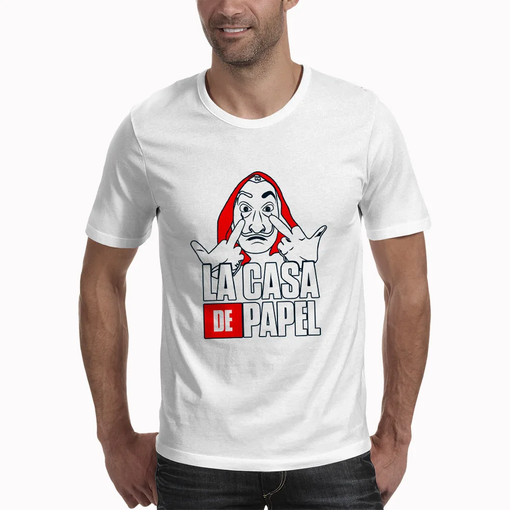 

Summer Short Sleeve T Shirt La Casa De Papel Letter printing Men T Shirt Money Heist TV Series Homme Tops House of Paper