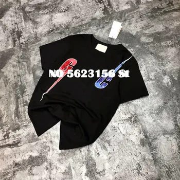 

Special Offer ! Cotton Women Tshirts luxury designer letter sequined series tops tees O-Neck Tshirt black t-shirt woman clothes