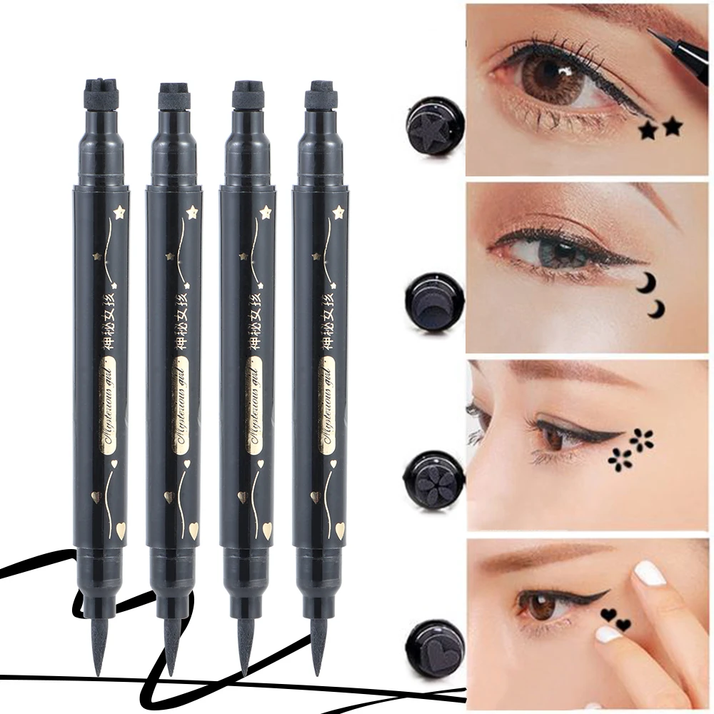1PC Waterproof Double Head Waterproof Liquid Stamp Eyeliner Pen Tattoo Stamping Eye Liner Pencil