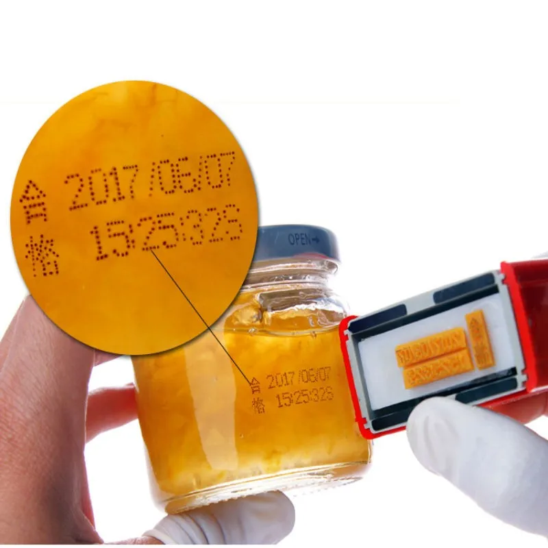 10 Cotton Pads Or 1Pc Expiration Number Printer Production Date Code Tools Manual Lot Mark Printing Machine Metal Wood Bottle