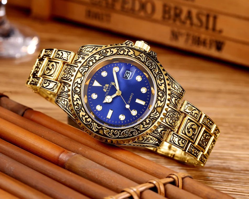 Quarzo classico da uomo, antico, vintage, luminoso, in oro rosa, oro giallo, argento, 2 toni, rosso verde, blu sfumato_voghion.com