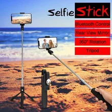 Выдвижная ручная селфи-палка, мини штатив, монопод, держатель, bluetooth, затвор с зеркалом для iPhone, для samsung