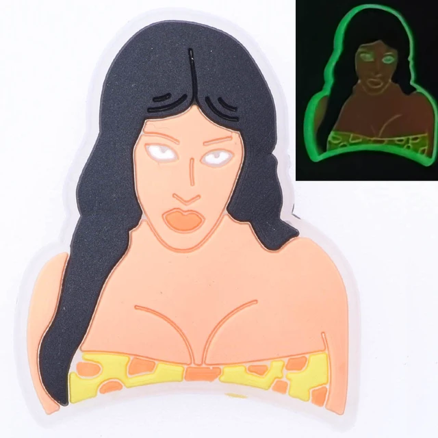 1pcs Glow in The Dark Croc Shoe Charms PVC Noctilucence Accessories Decoration Bad Bunny for Clogs JIBZ Button Charm Kids Gifts p2664