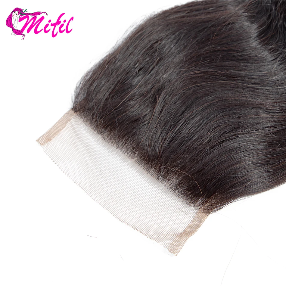 Mifil перуанские человеческие волосы свободная волна 8-20 дюймов 4*4 Кружева Закрытие не Реми ткачество натуральный цвет 1 шт./лот