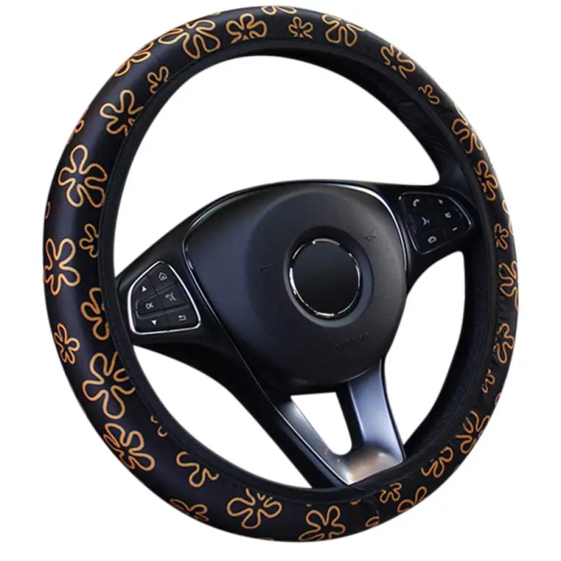 Универсальный автомобильный чехол на руль, цветочный дизайн, жук, украшение интерьера, аксессуары