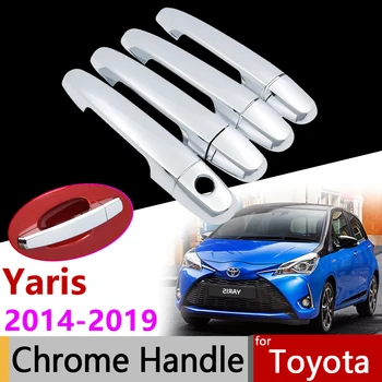 

Car Exterior Accessories Door Chrome Handle Cover for Toyota Yaris XP150 2014~2019 for Toyota vitz 2015 2016 2017 2018 Stickers
