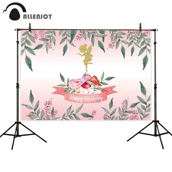 

Allenjoy Pastel Pink Backdrop Ballet Girls Flowers Leaves Elve Happy Birthday Party Decor Celebrate Child Event Photozone Banner